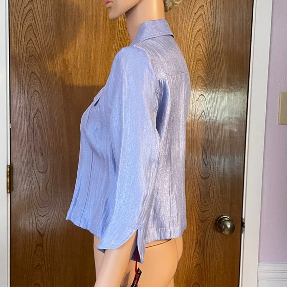 Shimmery Lilac Shell Button Top - never worn - 6P - Picture 4 of 7
